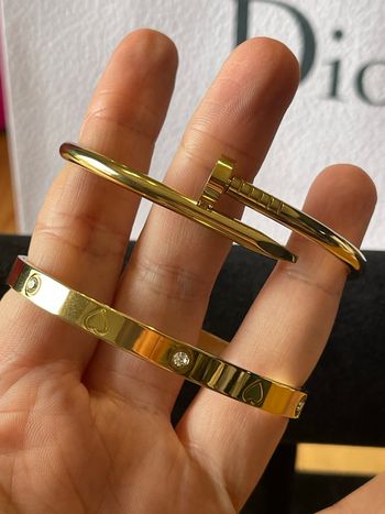 Bracelet jonc doré en acier inoxydable 