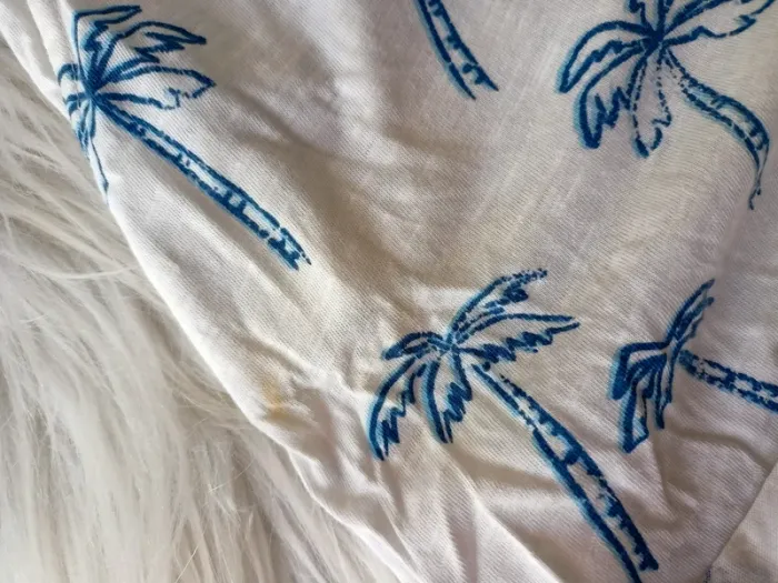 Combi short blanc avec palmiers bleus 10 ans N*0736 - photo numéro 2
