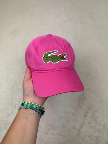 Casquette Lacoste Rose Fuchsia Logo Brodé Neuve