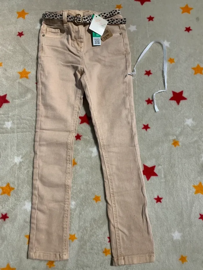 Jean Skinny Fille 8 Ans NEUF + Ceinture Léopard – Tape à l’Œil – Tendance & Confort