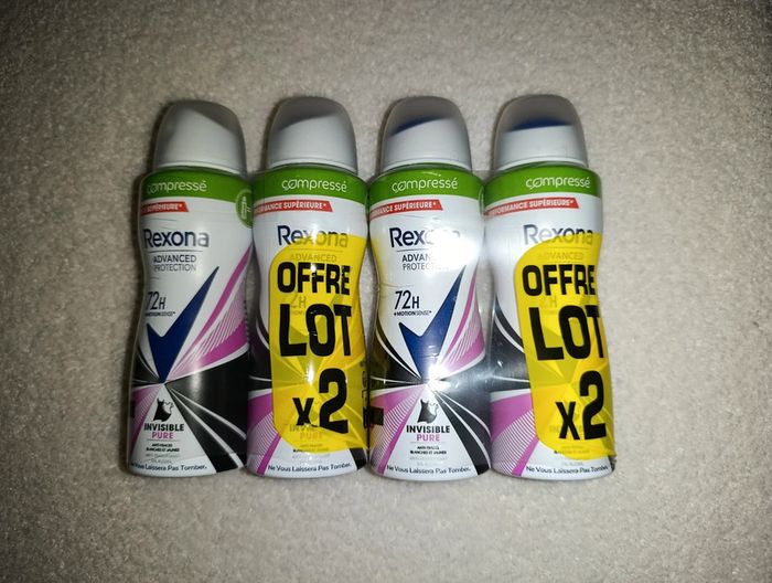 Lot de 4 déodorants Rexona