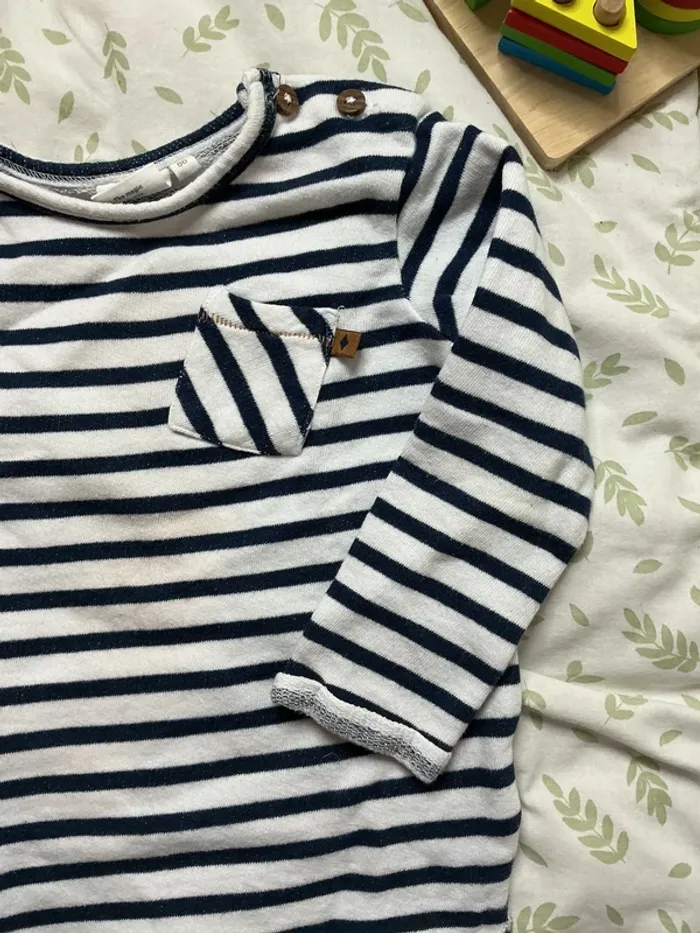 marinière blanc rayée marine 2 ans feetjeboys - photo numéro 5