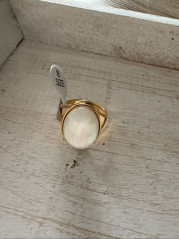Bague dorée et blanche T8 - photo numéro 5