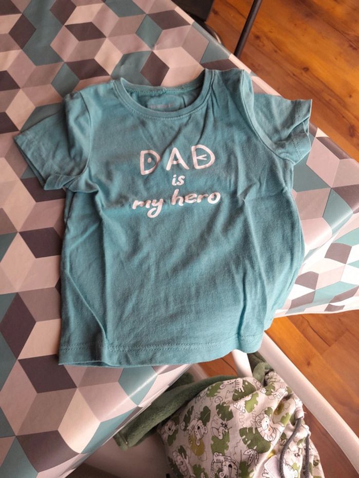 tee short 9mois Dad is my hero Pat et Ripaton - photo numéro 2