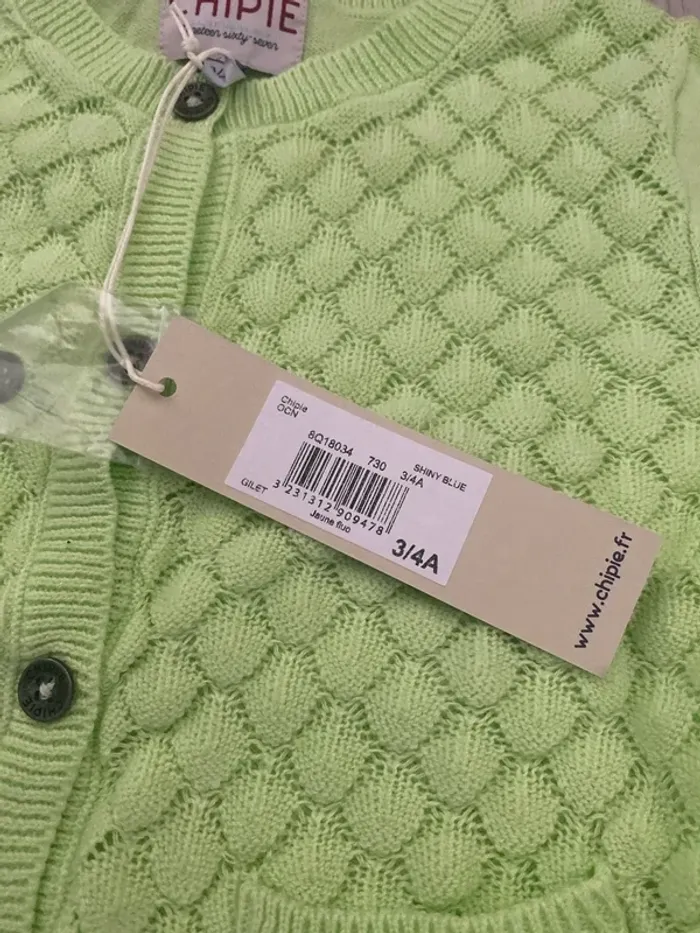 Gilet cardigan Chipie taille 3 4 ans Neuf - photo numéro 2