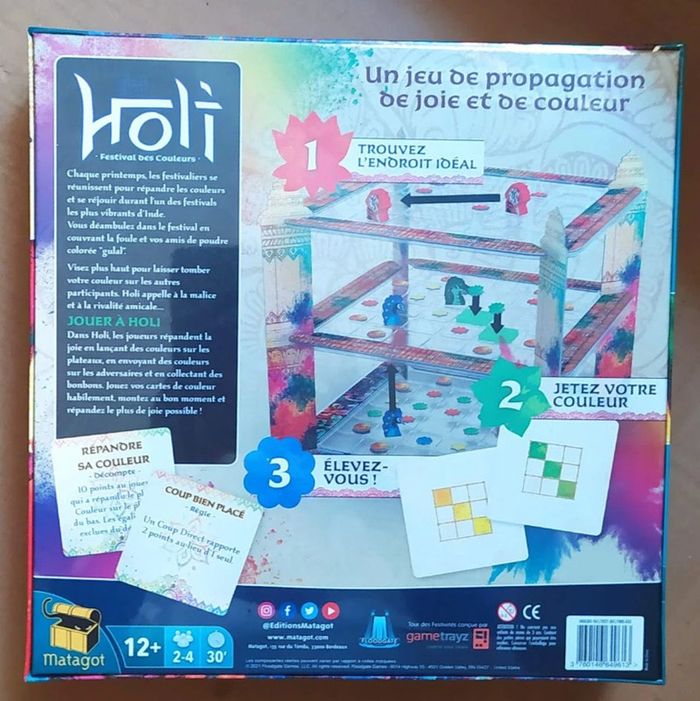 Holi - Festival des Couleurs - Jeu de société sous emballage - Prix Ferme - photo numéro 2