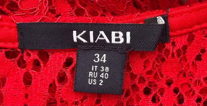 ❤️ Blouse en dentelle rouge à manches 3/4 – Kiabi – Taille 34 - photo numéro 6