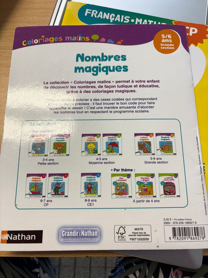 Livre de coloriage « nombres magiques  » Nathan 5/6 ans GS - photo numéro 2