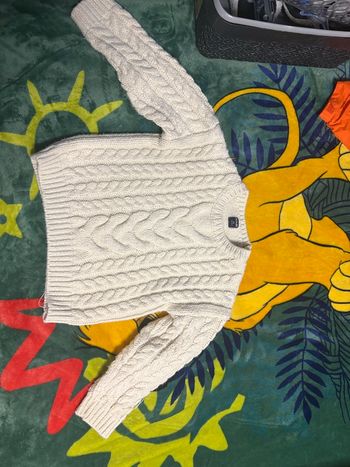 Pull enfant Kiabi maille torsadée beige 5 ans