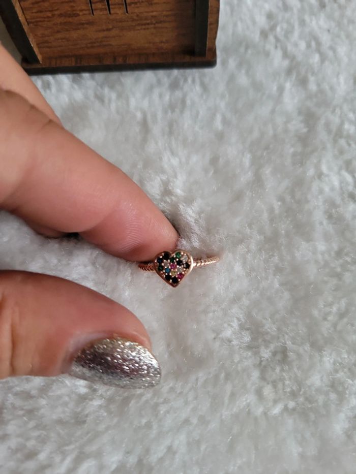 Bague coeur argent 925 zirconiums - photo numéro 4