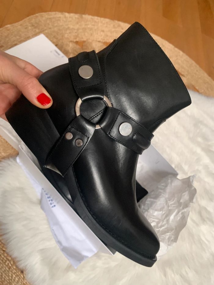Très belle boots cow-boy western cuir Noir | Claudie Pierlot Paris - photo numéro 3