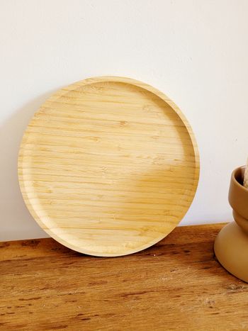Plateau rond en bambou