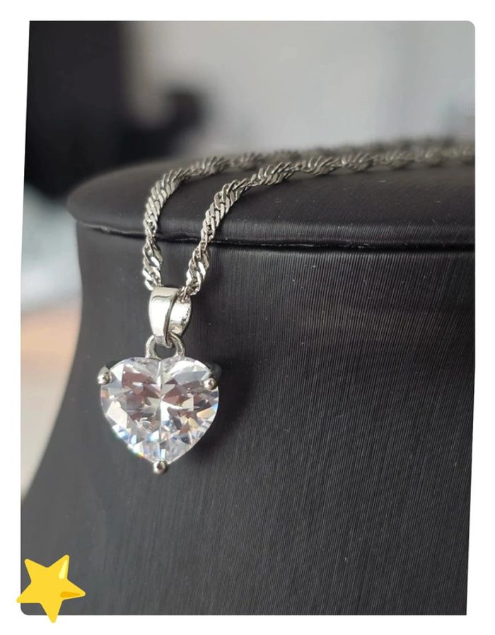 Collier acier inoxydable chirurgical 316L pendentif cœur 316L argenté - photo numéro 6
