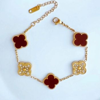 Bracelet En Acier Inoxydable neuf 18k trèfle 1,2 cm  porte-bonheur élégant et résistant à l'eau 💦