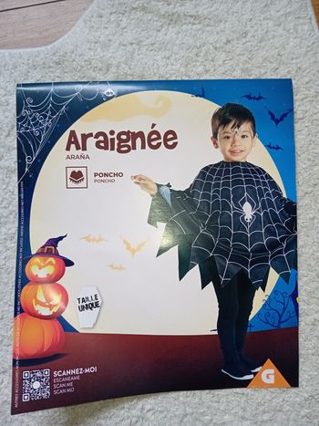 Poncho araignée déguisement hallowen