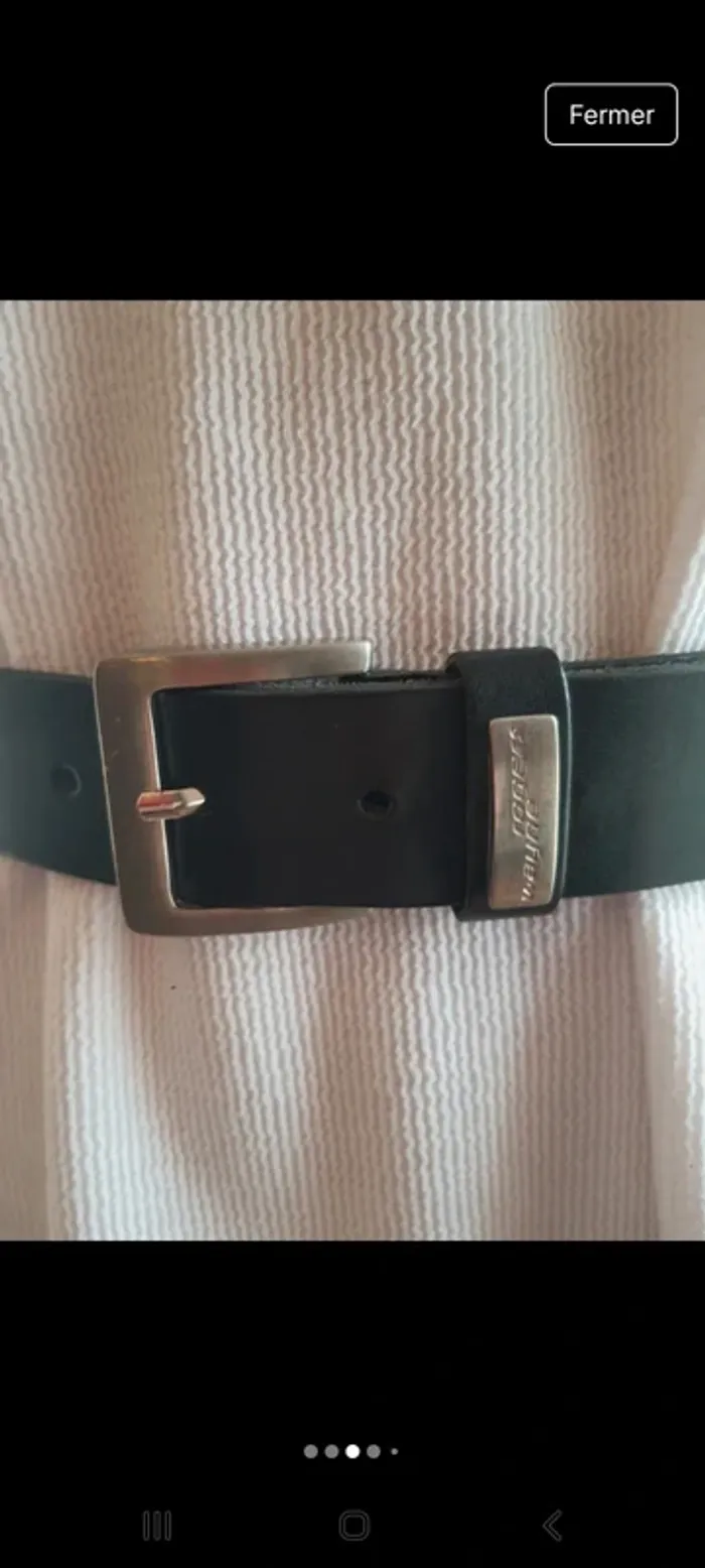 Ceinture homme cuir noir Rogers Wayne 75cm - photo numéro 3
