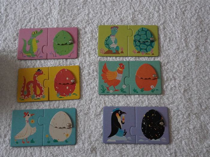 Jeu "Puzzle Duo Articulo Les oeufs rigolos" Djeco pour enfants (2 ans +) - photo numéro 4
