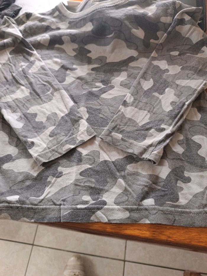 T-shirt camouflage gris In Extenso 6A - photo numéro 4
