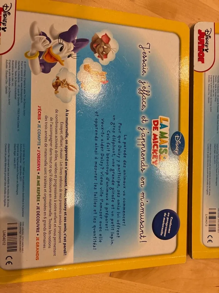 Lot de 2 livres ardoises Disney maternelle la maison de Mickey - photo numéro 3