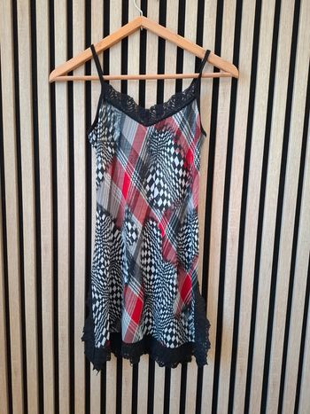 Nuisette satin imprimée blanc rouge T 36