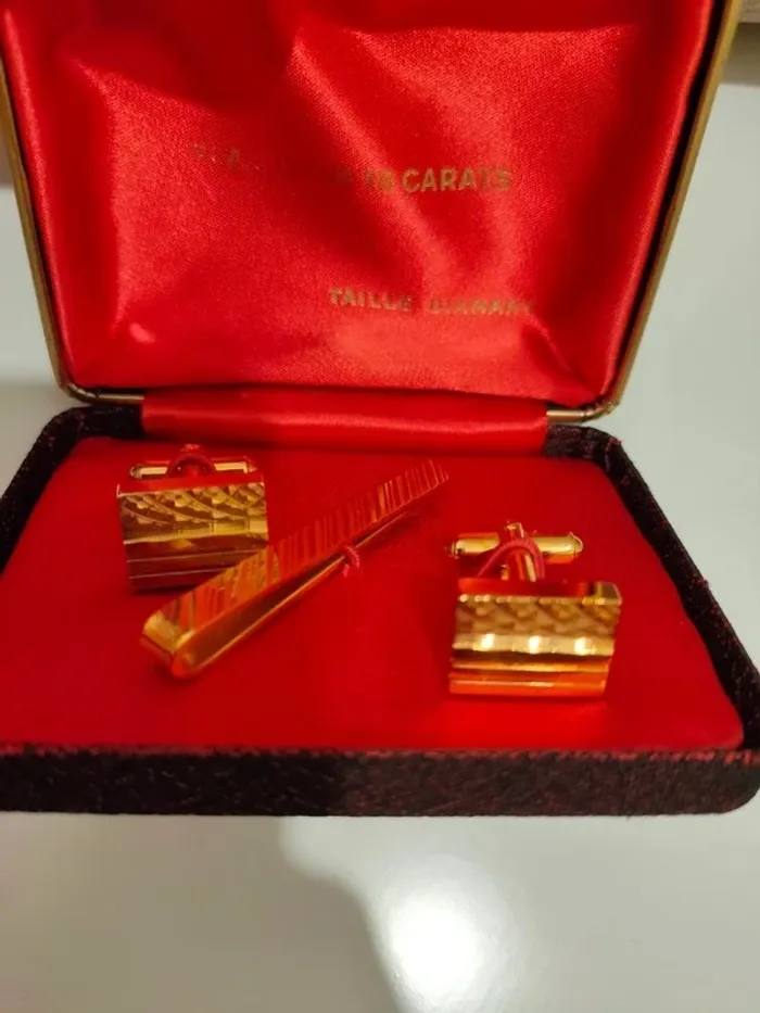 Ensemble boutons de manchettes et pince cravate - photo numéro 2