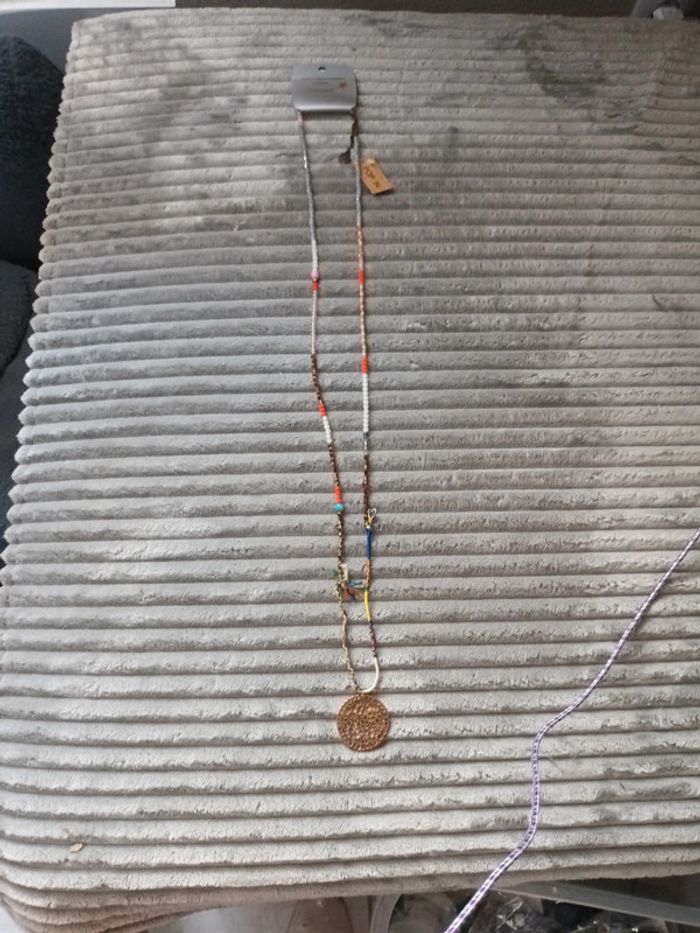 Sautoir perle et fil
