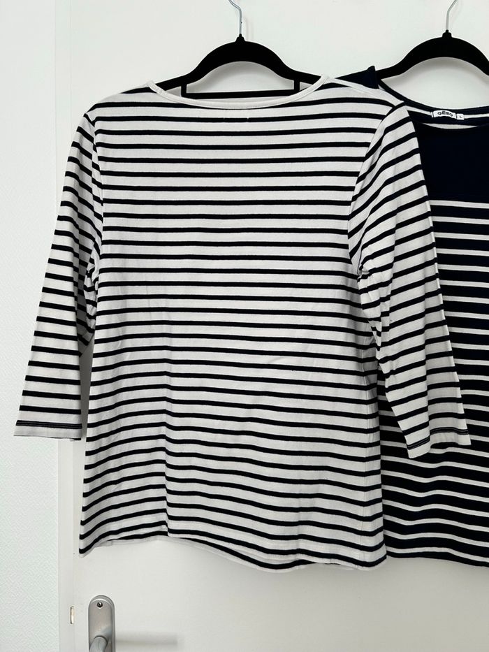 Lot 2 tshirts marinière manches 3/4 Gemo L - photo numéro 6