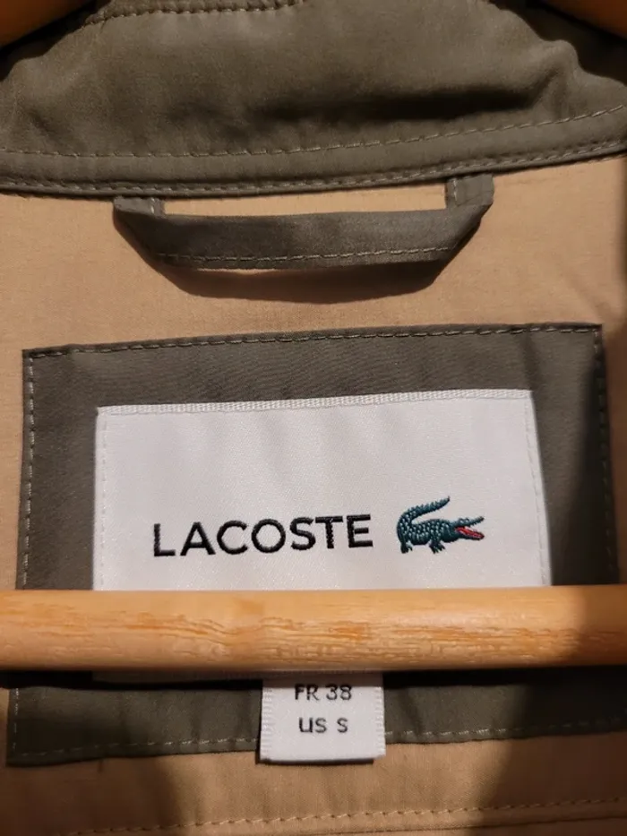 Surchemise matelassée résistant à l'eau Lacoste Homme, vert kaki /beige - photo numéro 4