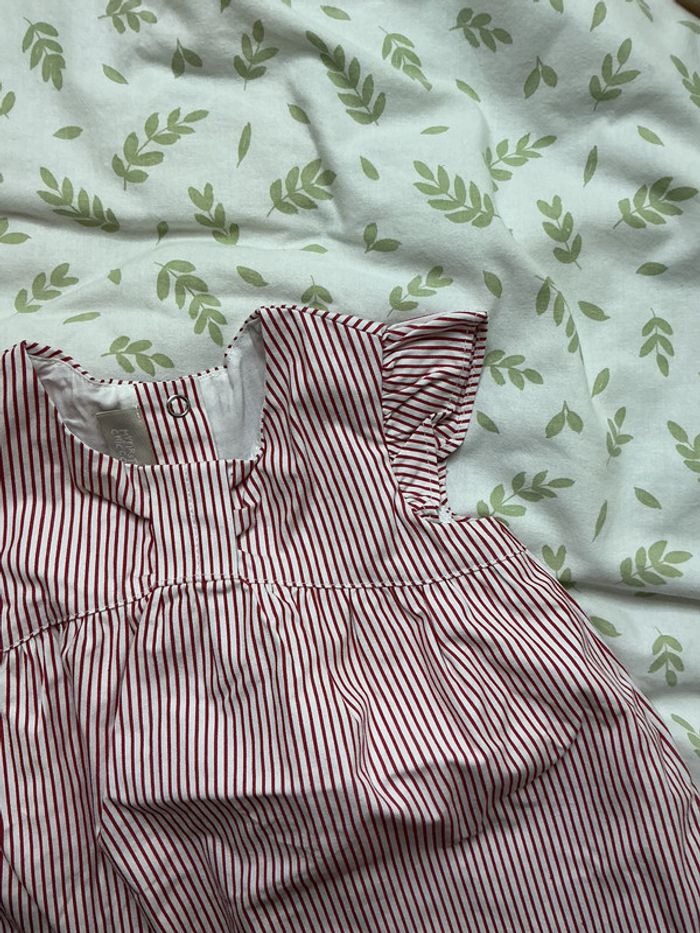 robe manches courtes rayé rouge avec doublure 9 mois chicco - photo numéro 7