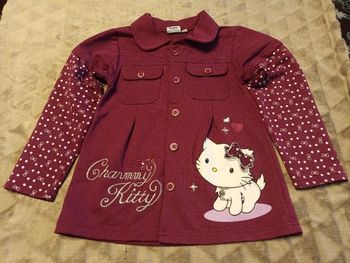 Petite veste/gilet couleur prune imprimée Charmmy Kitty