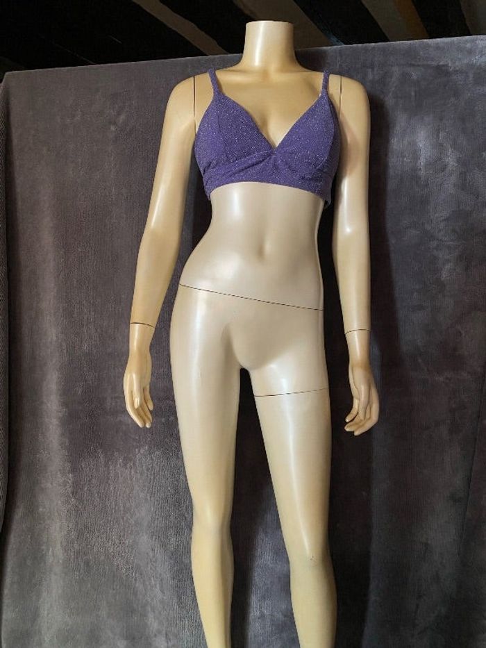 Haut de maillot de bain brillant et violet taille L cupshe