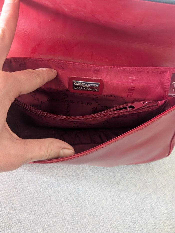 Sac Lancaster comme neuf rouge bordeaux bandoulière - photo numéro 6