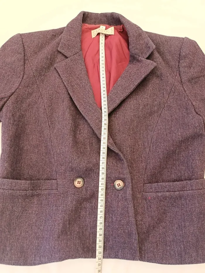Veste blazer court prune en laine vintage Classic by Haggar - photo numéro 6