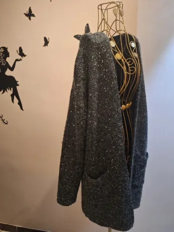 Gilet gris & sequins