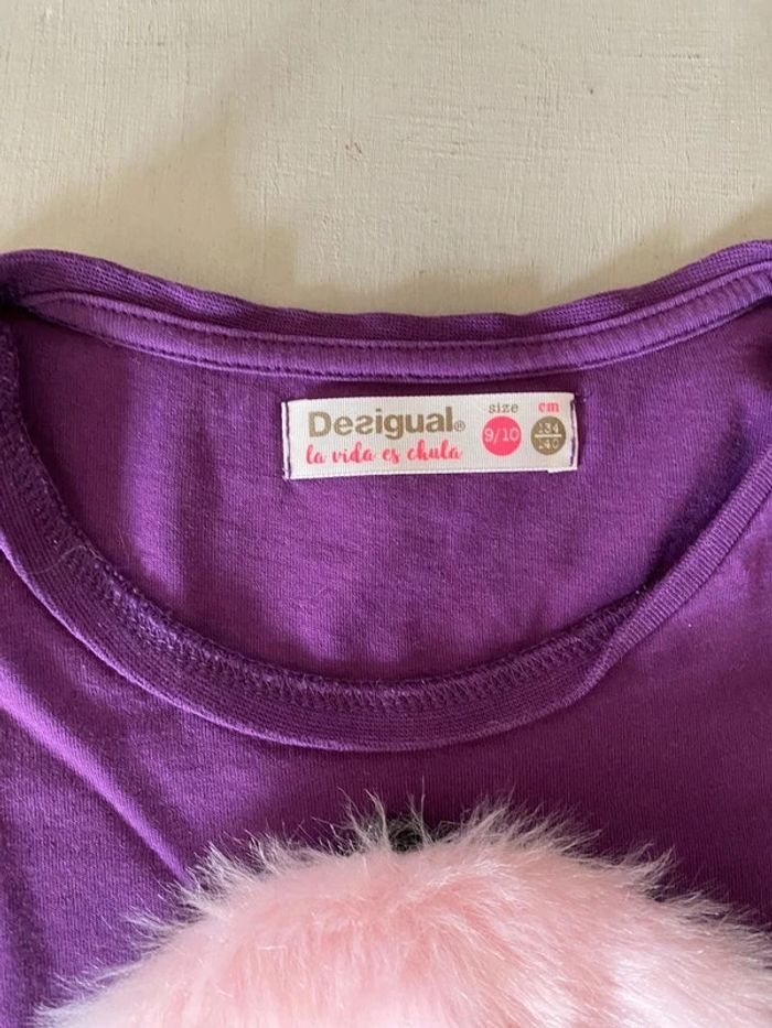 Tee shirt desigual manche longue violet 9/10 ans - photo numéro 2