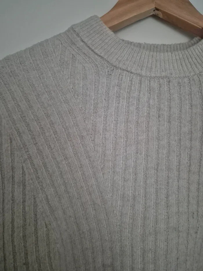 Pull côtelé beige/crème - H&M - photo numéro 3