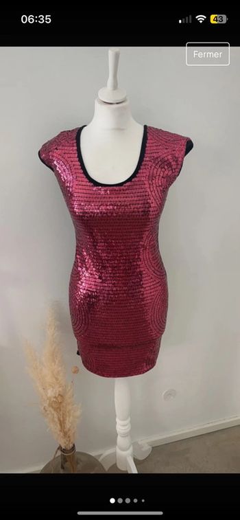 Robe à sequins rose Molly Bracken S neuve