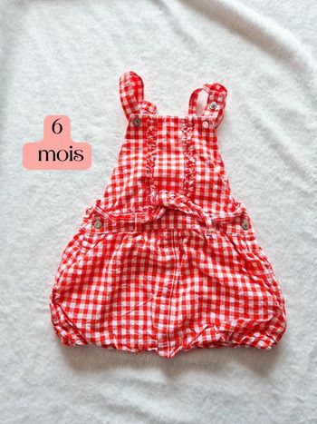 Robe a carreaux rouge 6 mois