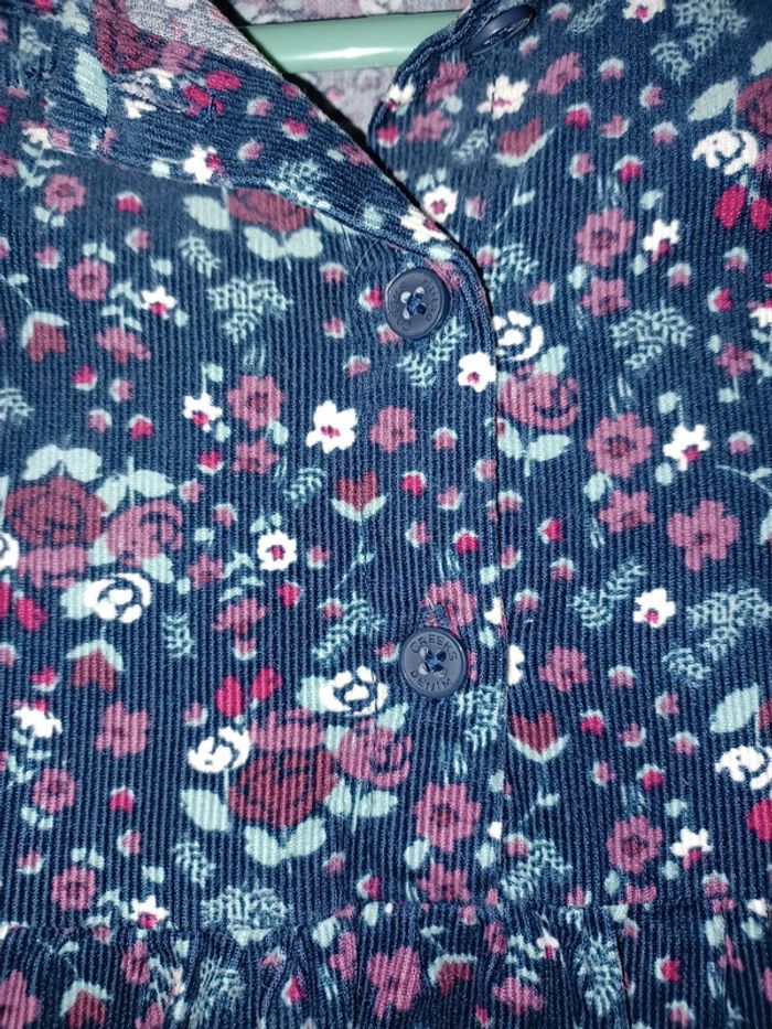 Robe velours bleu à fleurs Creeks 5 ans. - photo numéro 5