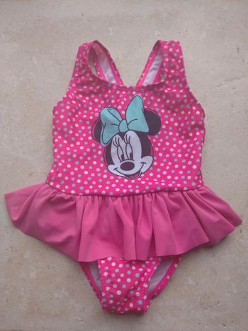 Maillot de bain à pois 1 pièce Fille 24 mois avec tutu Minnie Disney Baby