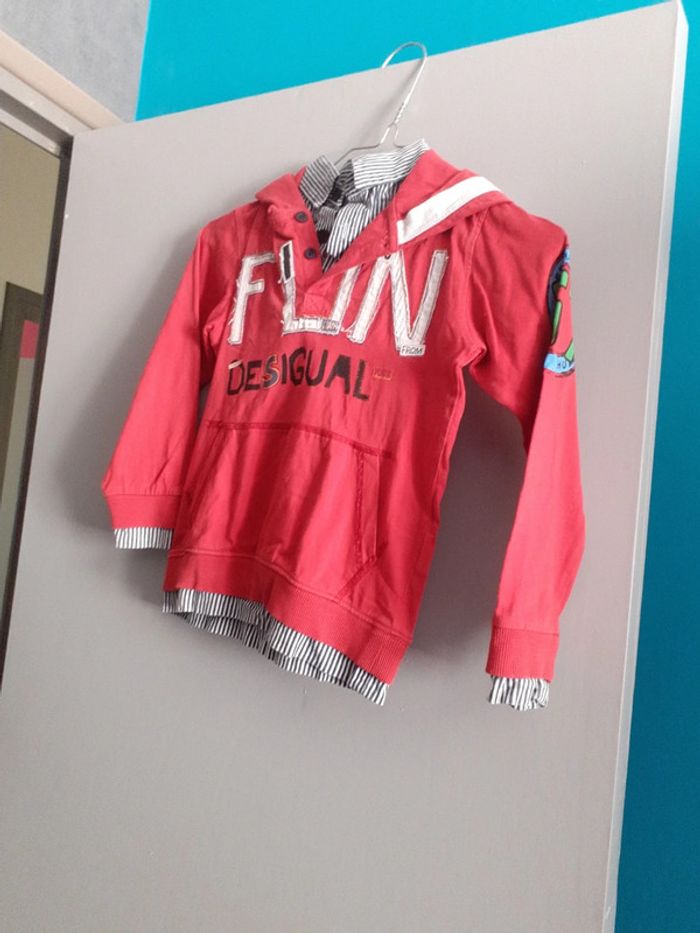 Tee-shirt 2 en 1 effet chemise col