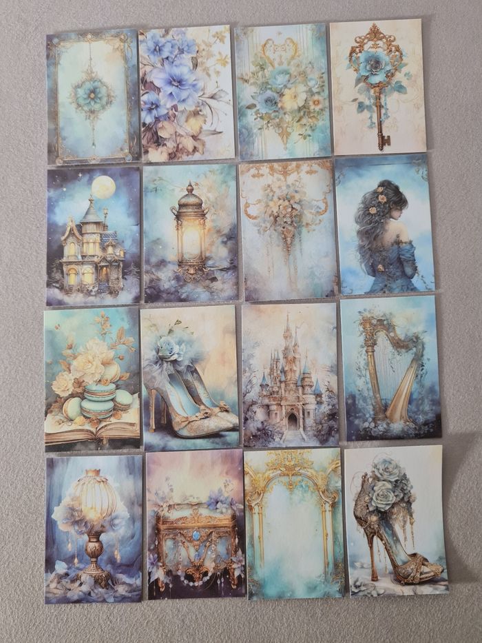 12c images autocollantes romantique bleu