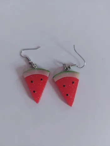 Boucle d'oreille tranches pastèques
