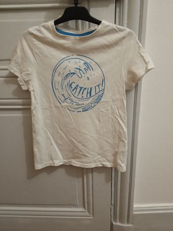 Tee-shirt Kiabi blanc et bleu