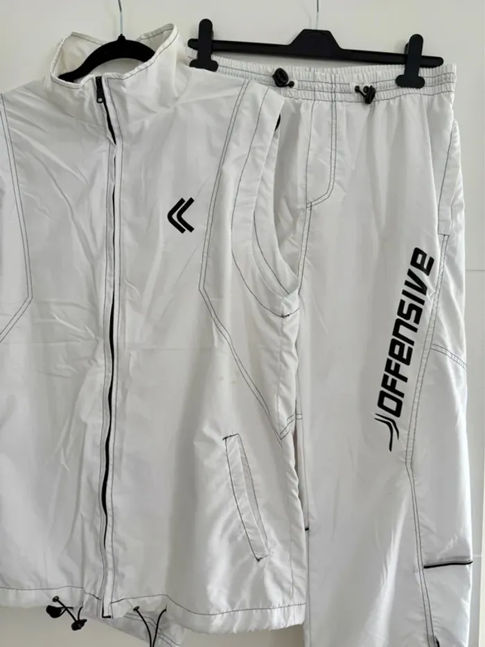 Ensemble jogging survêtement blanc homme man hombre pantalon bermuda - photo numéro 2
