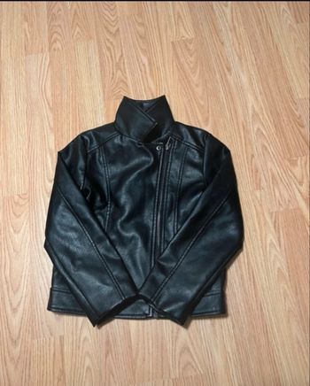 Veste simili cuir noire Kiabi