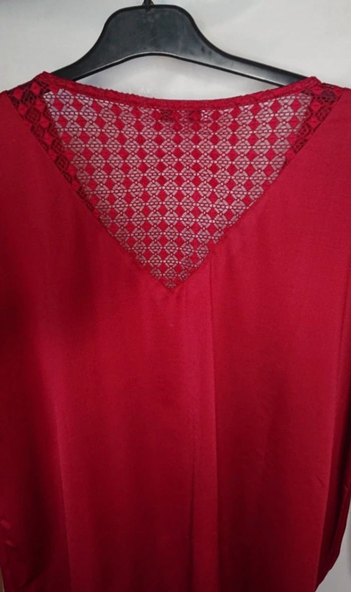 Tee-shirt ou blouse manche 3/4 bordeaux. - photo numéro 4