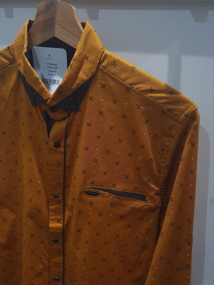 Chemise Chalon jaune moutarde Taille L (taille petit) - photo numéro 2