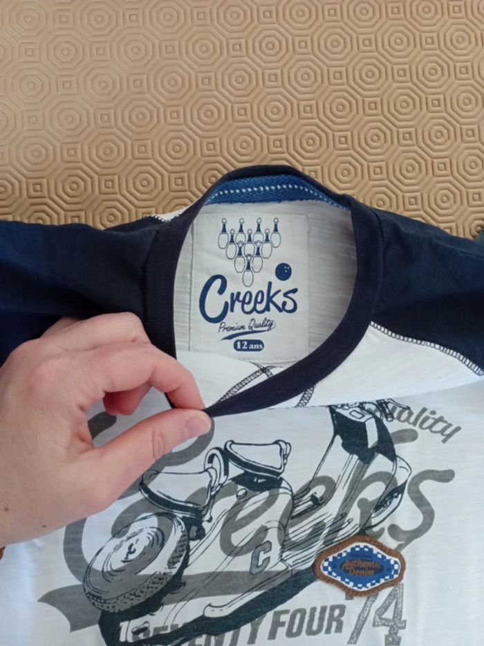 Lot de 2 t-shirts manches longues taille 12 ans en très bon état - photo numéro 3