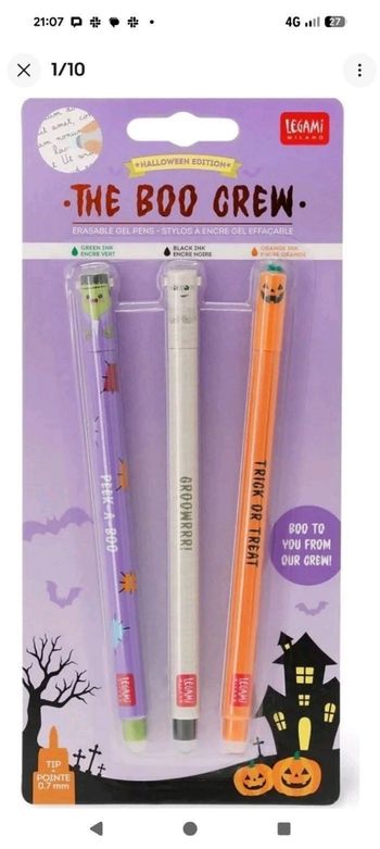⚰️🎃🧟 Stylos Effaçable Legami - Halloween 2023 🧟 🎃⚰️ *TRÈS RARE*
